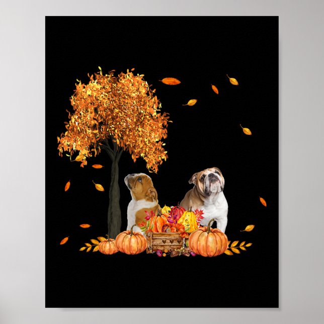 Herbstleaf Fall Dog Lover Halloween Erntedank Poster (Vorne)