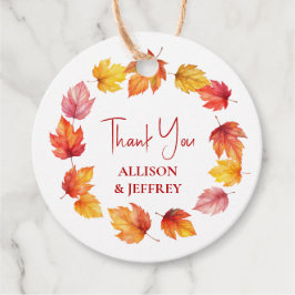 Herbstleaf Fall Moderne Hochzeitbrust Geschenkanhänger