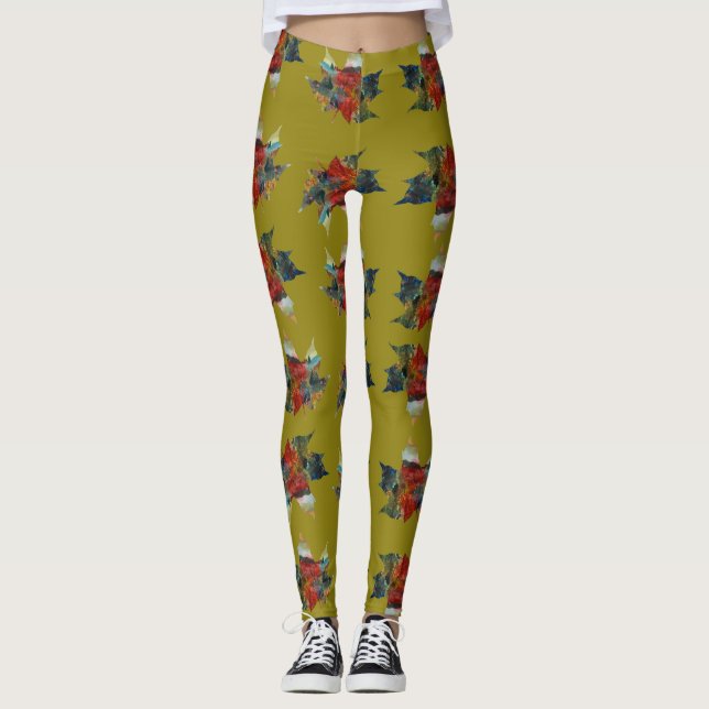 Herbstleaf, farbenfrohe Leggings (Vorderseite)