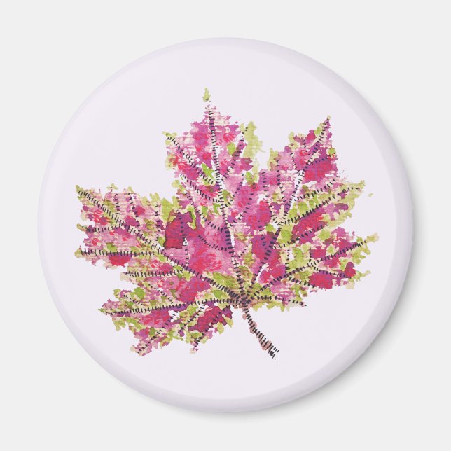 Herbstleaf farbenfrohe Wasserfarbe Boho Magnet (Vorne)
