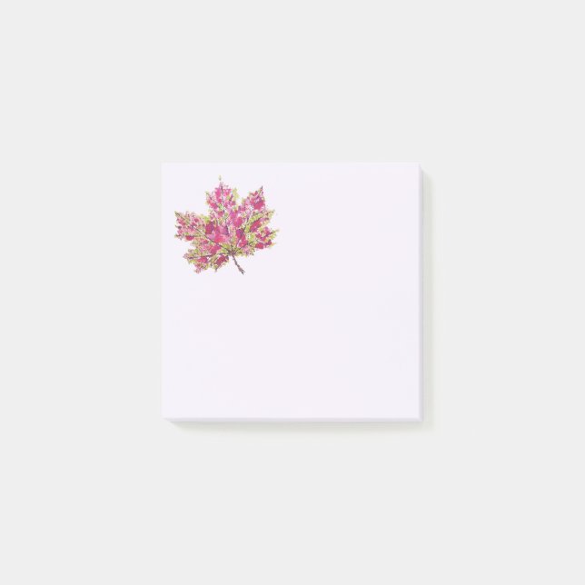 Herbstleaf farbenfrohe Wasserfarbe Boho Post-it Klebezettel (Vorderseite)