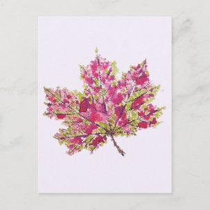 Herbstleaf farbenfrohe Wasserfarbe Boho Postkarte