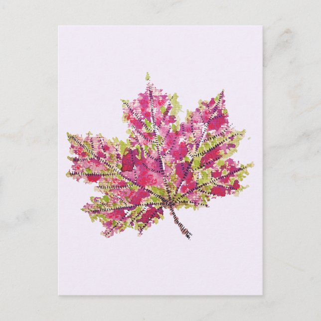 Herbstleaf farbenfrohe Wasserfarbe Boho Postkarte (Vorderseite)