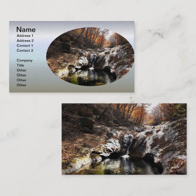 Herbstleaf Folien und Wasserfall Visitenkarte (Vorne/Hinten)