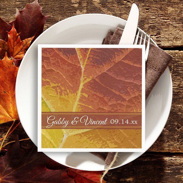 Herbstleaf-Hochzeit Serviette (Set your seasonal Fall table with the natural Shades of Autumn Leaf Disposable Napkin)