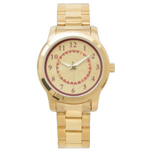 Herbstleaf hört auf altes Papier Armbanduhr