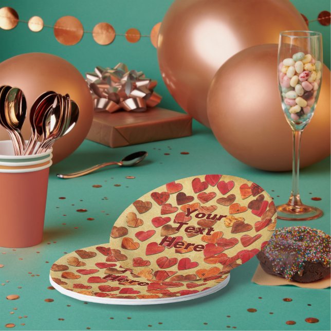 Herbstleaf hört auf altes Papier Pappteller (Multi)