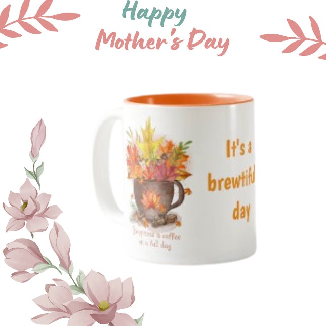 Herbstleaf-Kranzrahmen, trendy Zweifarbige Tasse (Von Creator hochgeladen)