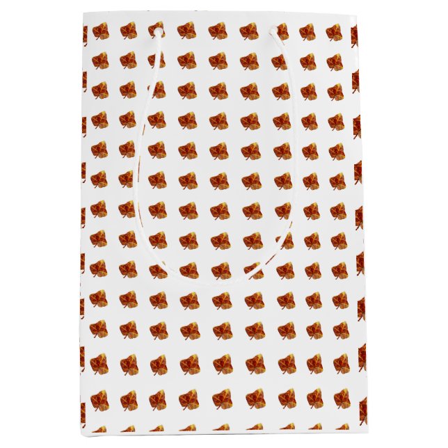 Herbstleaf-Muster - elegant weißes botanisches Mus Mittlere Geschenktüte (Vorderseite)