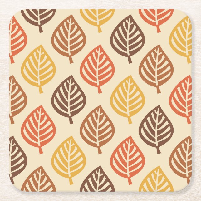 Herbstleaf Muster in Herbstfarben Rechteckiger Pappuntersetzer (Vorderseite)