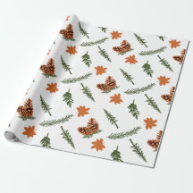 Herbstleaf und Pinecone - Nahtloses Wrapping