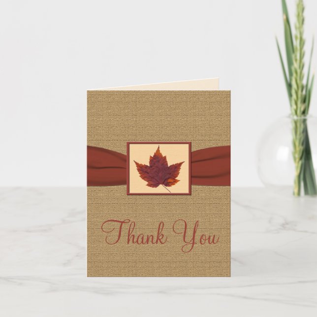 Herbstleaf Vielen Dank Note Card Dankeskarte (Vorderseite)
