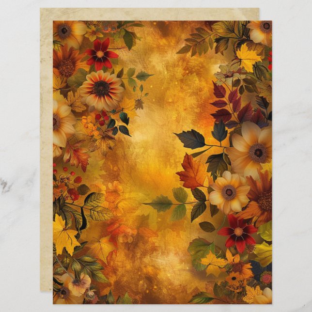 Herbstleaves 8,5 x 11 Scrapbook Paper (Vorne/Hinten)
