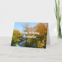 Herbstleaves & Blauer Himmel - Custom Birthday Car Karte