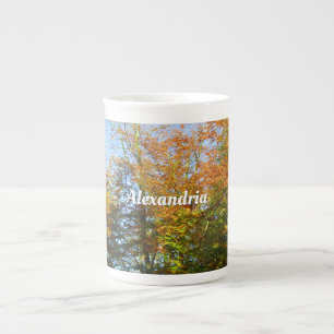 Herbstleaves & Blauer Himmel - Personalisiert Prozellantasse