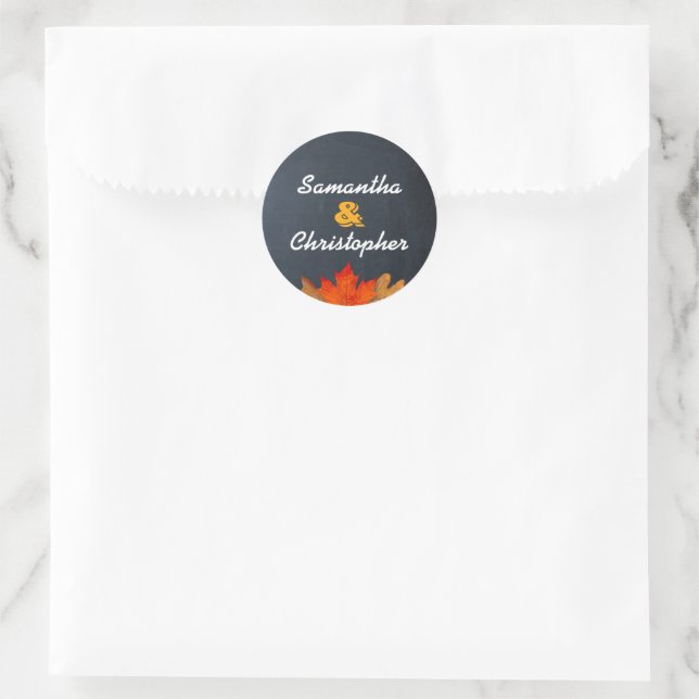 Herbstleaves Chalkboard Personalisiert Stickers (Tasche)