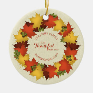 Herbstleaves Erntedank Wreath Keramikornament