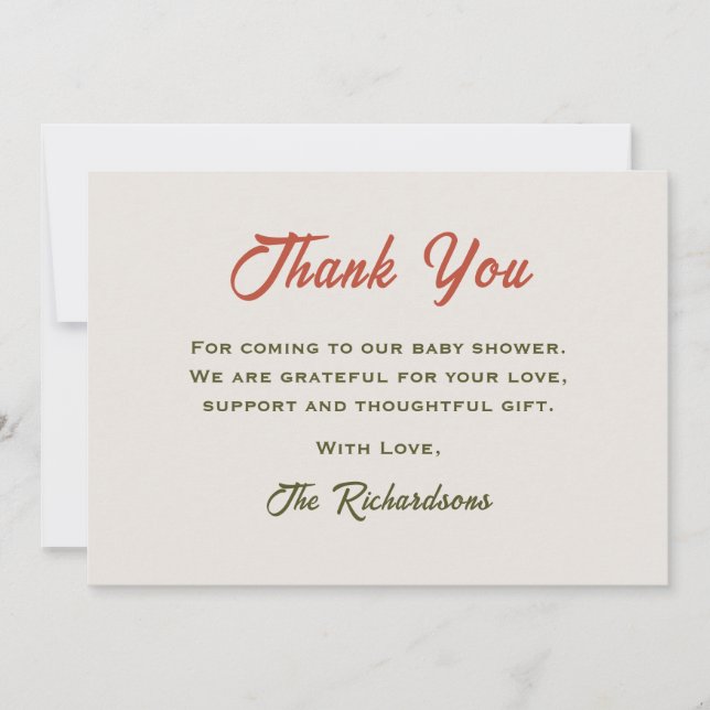 Herbstleaves fallen ein wenig Pumpkin Baby Dusche Dankeskarte (Vorderseite)