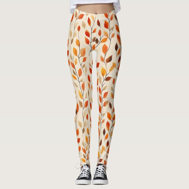 Herbstleaves Fallmuster Leggings (Vorderseite)