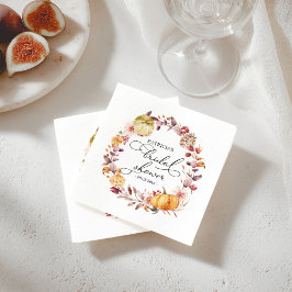 Herbstleaves Floral Pumpkin Fall Brautparty Serviette