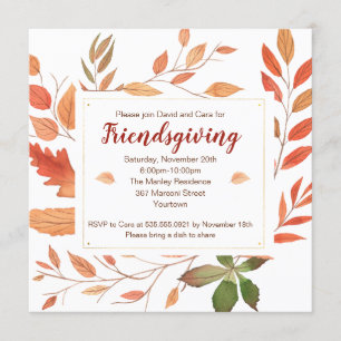 Herbstleaves Friendsgiving Erntedank Party Einladung