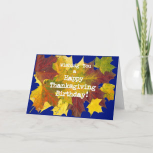 "Herbstleaves" Geburtstag auf der Erntedank-Karte Feiertagskarte