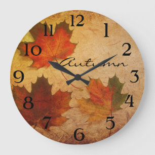 Herbstleaves Große Wanduhr