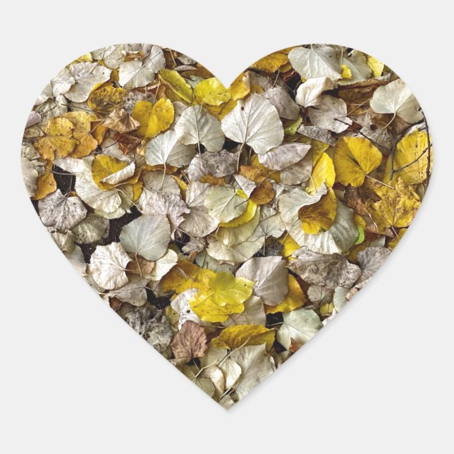 Herbstleaves Herbstsaison Treuebluss Herz Herz-Aufkleber (Vorderseite)