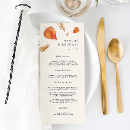 Herbstleaves Hochzeitkarte Menükarte