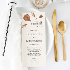Herbstleaves Hochzeitkarte Menükarte