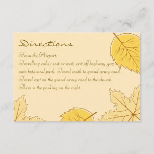 Herbstleaves Hochzeitskarte Begleitkarte