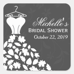 Herbstleaves Hochzeitskleid Brautparty Gefallen Quadratischer Aufkleber