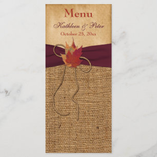 Herbstleaves IMITATE Burlap Wedding Menu Card - We Menükarte