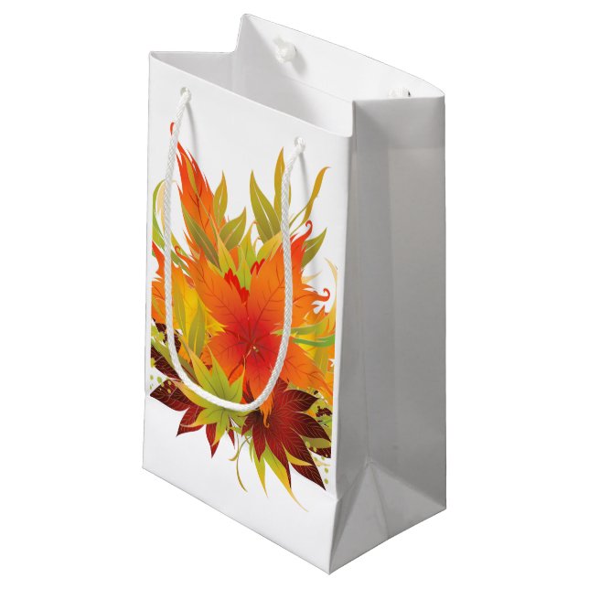 Herbstleaves Kleine Geschenktüte (Vorderseite Schrägansicht)