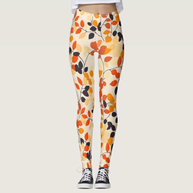 Herbstleaves mit warmen Farben Leggings (Vorderseite)