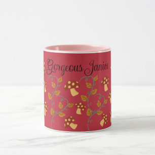 Herbstleaves Mushroom-Tasse mit bearbeitbarem Name Tasse