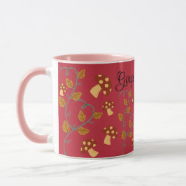 Herbstleaves Mushroom-Tasse mit bearbeitbarem Name Tasse