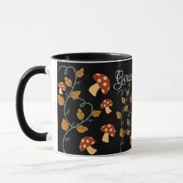 Herbstleaves Mushroom-Tasse mit bearbeitbarem Name Tasse