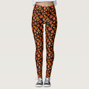 Herbstleaves Muster 01x4b Black BG Leggings
