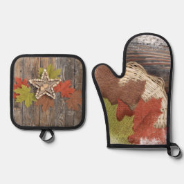 Herbstleaves Ofenhandschuh & Topflappen-Set