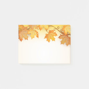 Herbstleaves Orange Fall Rustikales Land Post-it Klebezettel