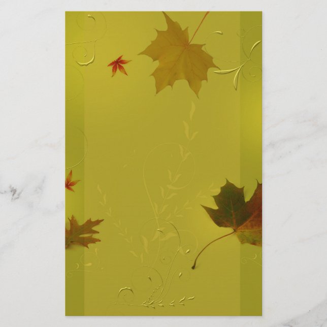 Herbstleaves Ornamente - Stationery Letterhead Briefpapier (Vorderseite)