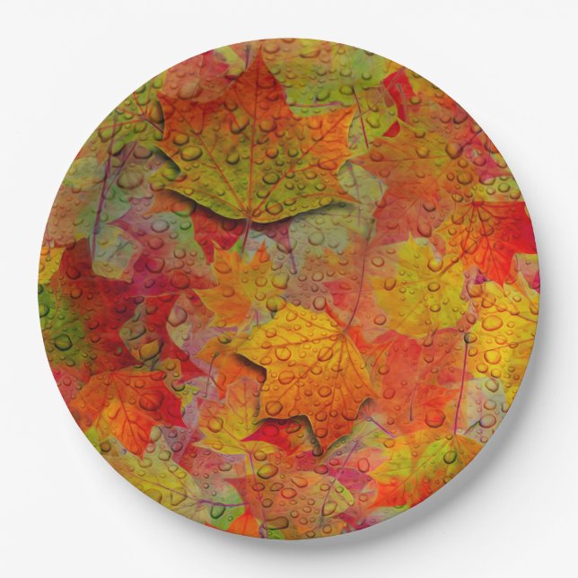Herbstleaves Pappteller (Vorderseite)