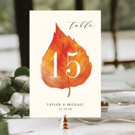Herbstleaves | PERSONALISIERTE TISCHNUMMER