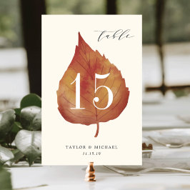 Herbstleaves | PERSONALISIERTE TISCHNUMMER