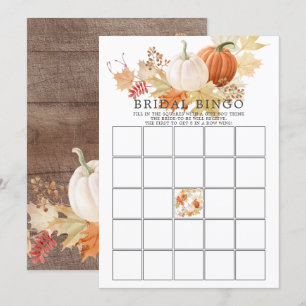 Herbstleaves Pumpkin BINGO Brautparty Game Einladung