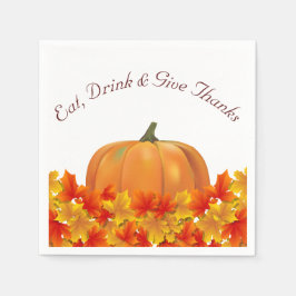 Herbstleaves & Pumpkin Erntedank Serviette