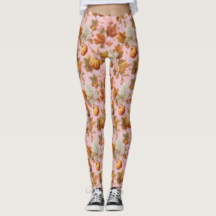 Herbstleaves & Pumpkins Nahtloses Muster Leggings
