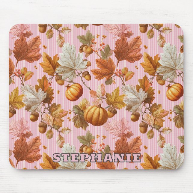 Herbstleaves & Pumpkins Nahtloses Muster Mousepad (Vorne)