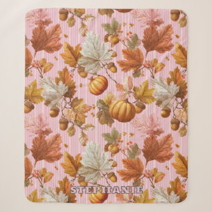 Herbstleaves & Pumpkins Nahtloses Muster Sherpadecke